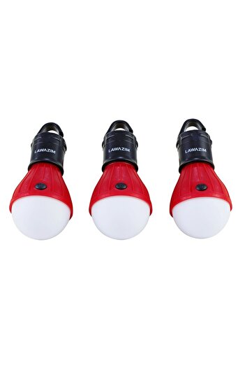 Lawazim LED Tent Light - 3 Piece Battery Powered Camping Bulb with 3 Modes and Hook