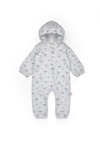 BabyCosy Organic Wear Baby Hooded Zippered Jumpsuit, 100% Organic Cotton, Baby and Newborn Series