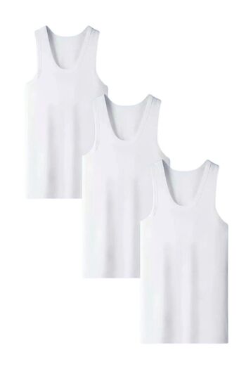 White Velvet Men's 3-Pack Lycra Cotton White Undershirt Q.U.O1.K.0K.A0.K.6O.T.A3