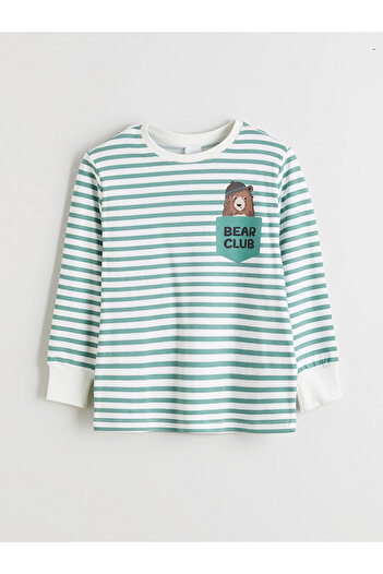 LC Waikiki Ecru Crew Neck Boys Pajama Set