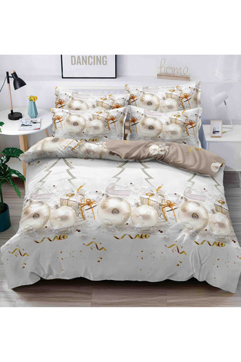JOJO Bed linen for 2 people with elastic 180x200, ZUBI, Christmas theme, Finet, 6 pieces