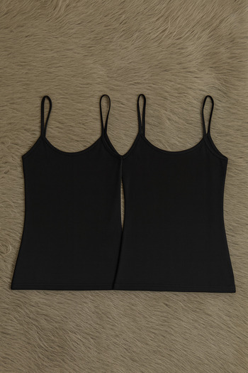 White Velvet Women's Modal Cotton Lycra String Strap 2-Piece Undershirt Q6K6K0T0Ka