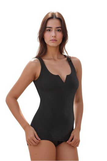 White Velvet Women's Cotton Lycra Wide Strap Combed Cotton Camisole 2-Piece Undershirt Q6K4K7T4Ka