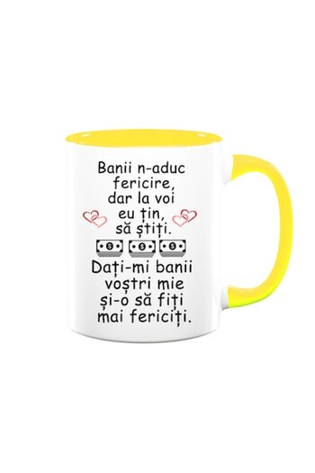 OEM Personalized mug with message: "Money doesn't bring happiness, but I care about you knowing...", Bet