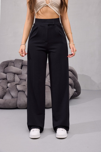 BİKELİFE Women's High Waist Lycra Velcro Closure Wide Leg Palazzo Pants