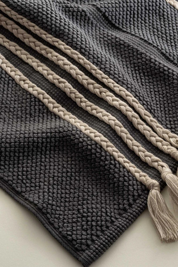 Ecocotton Karnella Anthracite 100% Organic Cotton Bath Mat - 60*100 cm