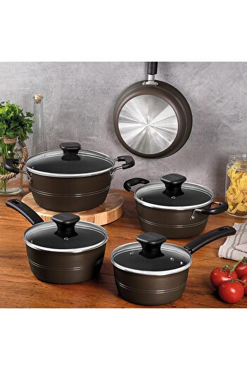 TRAMONTINA Sicilia 9 Pieces Hazelnut Aluminum Cookware Set