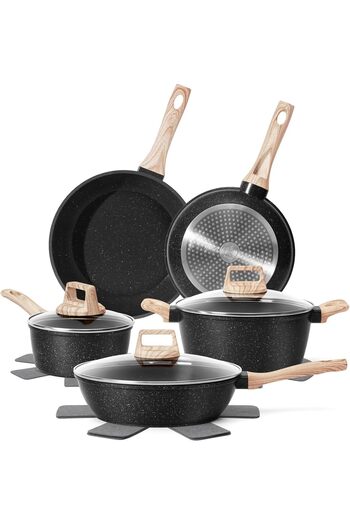 genernic SODAY 12pcs Pots and Pans Set Non Stick Kitchen Cookware Sets Induction Cookware Nonstick Granite Co