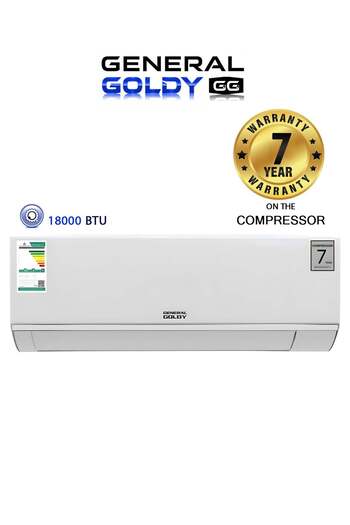 GENERAL GOLD Split Air Conditioner - 18000 BTU, Cooling Only, Wi-Fi, White - GGSAC18C