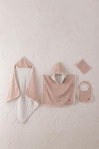 Ecocotton Hasna Terra 2-5 Years 100% Organic Cotton Linen 4-Piece Baby Poncho Set