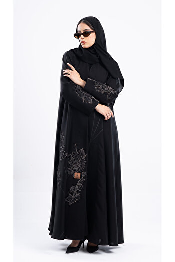 Hasnaa Abaya Soraya Abaya with Rose Embroidery