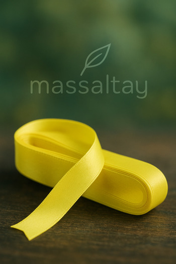 Massaltay 3 cm Yellow Satin Ribbon – Shiny Decorative Ribbon, Gift Wrapping and Decoration Material
