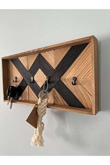 woodalbuba Decorative Wooden Painting Door Key Hanger Wall Key Holder
