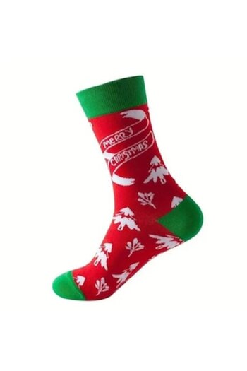 OEM Christmas-themed socks, unisex, red-green, adjustable size EU 34-38