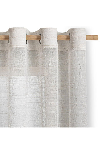 Five Store Linen fabric curtain with rings, modern style, Lienz, density 75 g/m2, 140 x 250 cm, beige