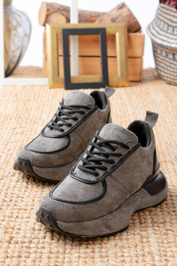 Mc vay Shoes Fasihon Orthopedic Lace-Up Suede Special Coated Sole Stylish Women's Sports Shoes Sneaker
