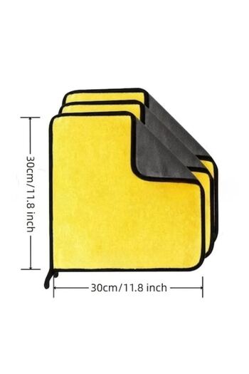 OEM Super absorbent microfiber cloth, cleaning and polishing, home and car, yellow/gray, 30x30cm
