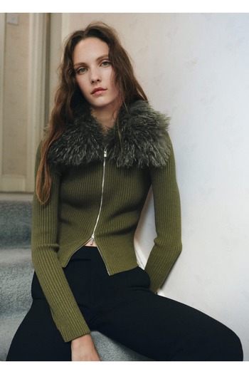 MANGO Woman Kürk detaylı hırka
