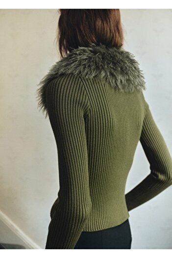 MANGO Woman Kürk detaylı hırka