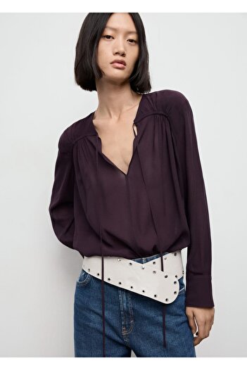 MANGO Woman Fular yaka şifon bluz