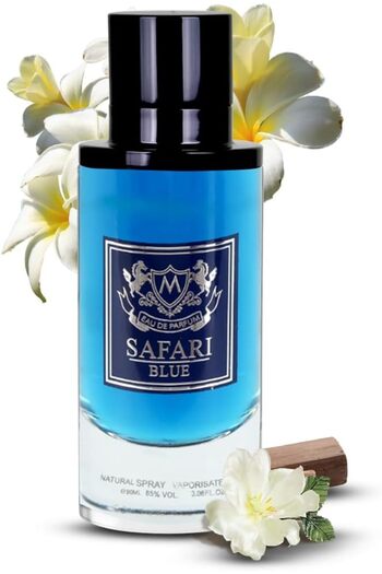 KAAF CREATIONS Safari Blue Eau de Parfum, oudkhaleeji, 90 ML Unisex Fragrance,Citrusy Brightness, Velvety Vanilla