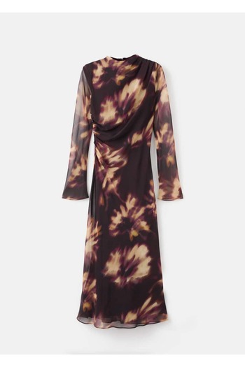 MANGO Woman Batik desen büzgülü elbise
