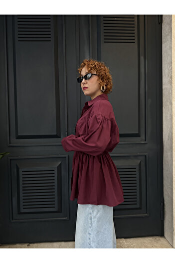 Bak'ap Premium Beli Adjustable Drawstring Poplin Hijab Shirt