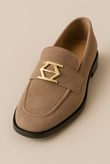 KumaşEvi Plastic Shoe Buckle Geometric Hexagon Design 1 Pair Gold Color – Clip-On, 4.5X5 cm