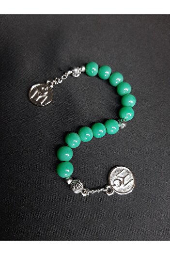 MRYart Green Glass Beads and Metal Alloy Zaza Prayer Beads