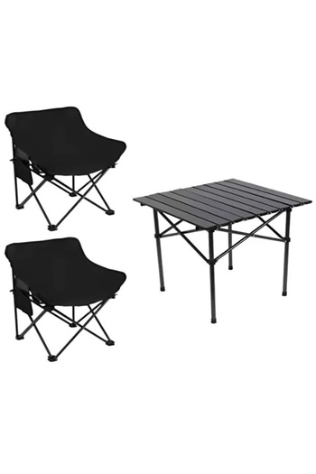 Generic Outdoor Picnic Set 2 Chairs and Table Folding Lightweight Portable Made of High Quality Fabric