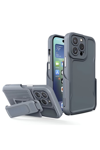 HYPERSOFT Outdoor Tank Case with Stand That Can Be Attached to the Belt, 360 Degrees Rotatable, Compatible with iPhone 14 (6.1 Inch)