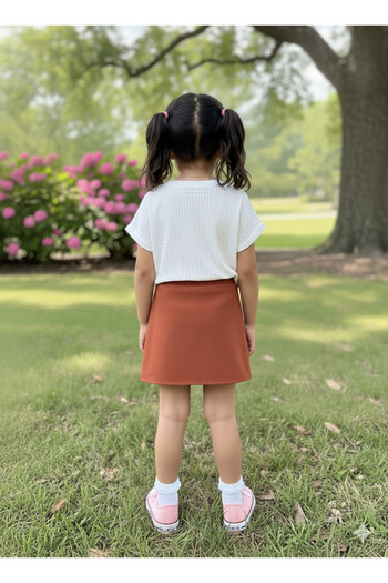 FESSHERA KİDS Girl's Suit with Skirt, Blouse and Pleated Skirt, 2-Piece Top and Bottom Set, Festive and Casual Girl's Clothing