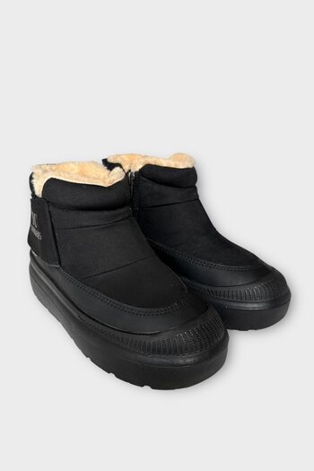 Liger Γυναικείες μπότες Nubuck με χοντρή σόλα με επένδυση από γούνα ΜΑΥΡΟ