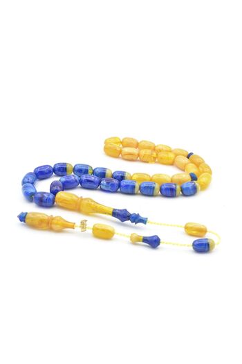 Murty99 Zeyn Usta Signature Capsule Cut Yellow Navy Blue Catalin Prayer Beads