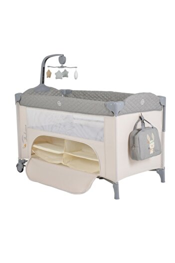 NOVOKIDS Transformable Crib and Playpen for Babies NOVOKIDS™ Indiana NEST, 62X125 cm, 2 Levels, Musical Mob