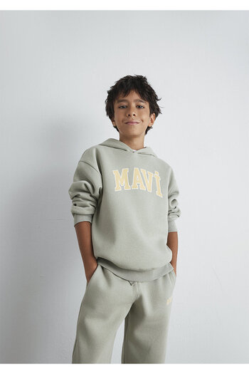 Mavi Logo Printed Red Hooded Sweatshirt 6610110-70155