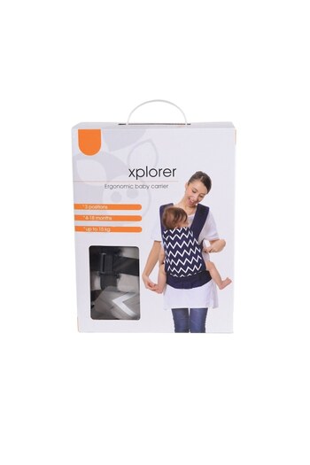 NOVOKIDS Ergonomic Baby Carrier NOVOKIDS™ Xplorer PRO, 4-18 Months, 15kg Max, Grey with White Stripes
