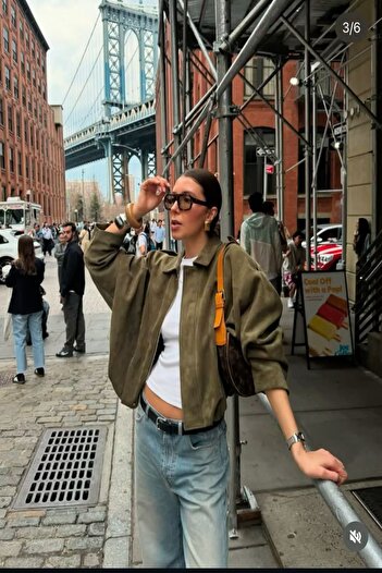 BELİZMOD Suede Look Bomber Jacket