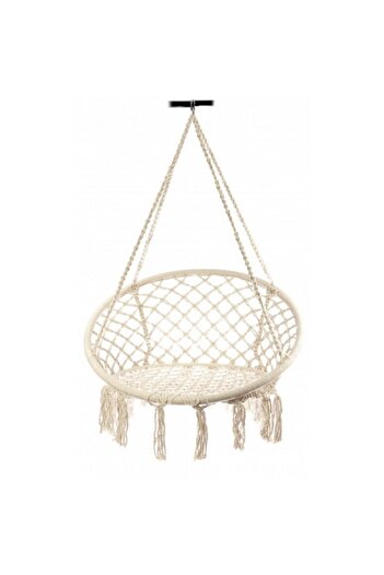 NOVOKIDS Round Textile Swing for Indoor and Outdoor, Beige