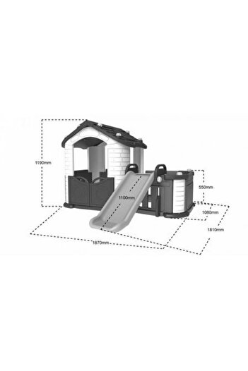 NOVOKIDS 3-in-1 Playhouse for Kids NOVOKIDS™ My Happy Playground with Slide and Fence
