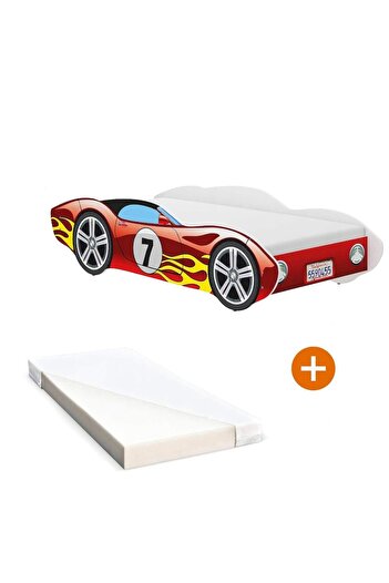 NOVOKIDS Children's Car Bed CORVETTE, 160x80 CM, with Foam Mattress MATSEN 10 CM Included, FLEX Syst