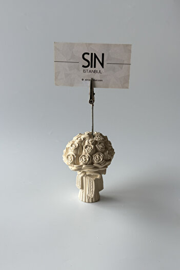 sin istanbul Flower Bouquet Note Holder, Note Holder Beige