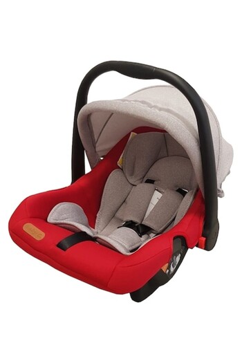 Baby Care PRO Infant Car Seat, Adjustable Handle, R-129 i-Size Certification, Red and Grey