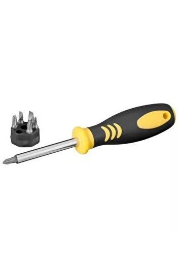 FixPoint Screwdriver with interchangeable tips and rubberized handle