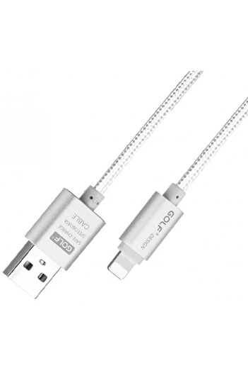 Golf METAL iPhone 10i silver cable 1m 2.1A Fast Charging
