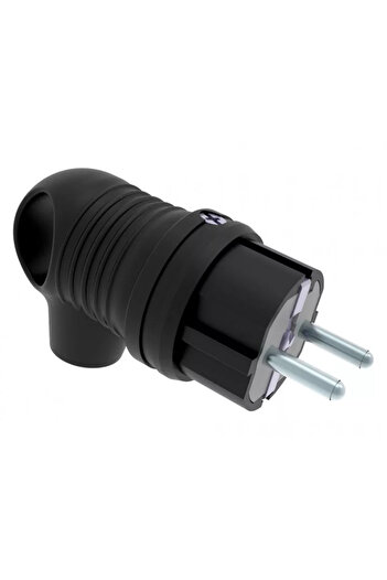 Bemis Schuko rubber plug with ring BK1-1402-2021 2P+E 16A 250V IP44 black