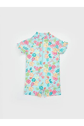 LC Waikiki Floral Zippered Girls' Swimsuit (W5)