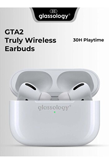 Glassology GTA2 Airbuds Pro – True Wireless Earbuds, White, Superior Sound