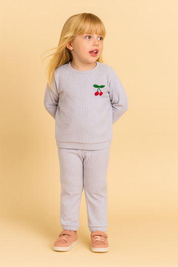 BUUFUU Girls' Suit Cotton Long Sleeve Bottom Top Set