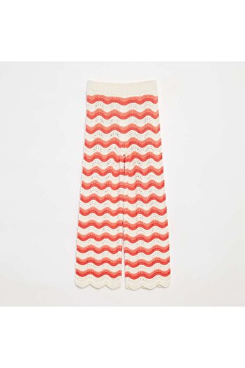 KIABI Patterned crochet trousers RED